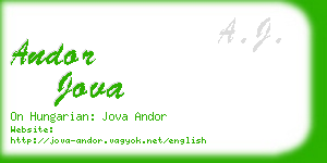 andor jova business card